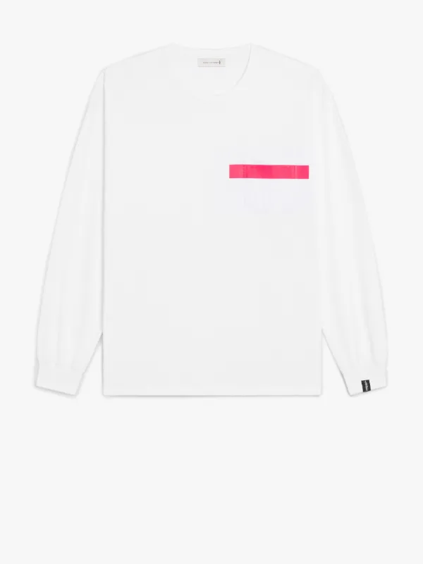 White x Pink Cotton Long Sleeve T-Shirt | GJF-301