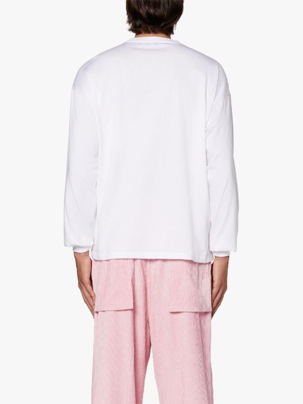 White x Pink Cotton Long Sleeve T-Shirt | GJF-301