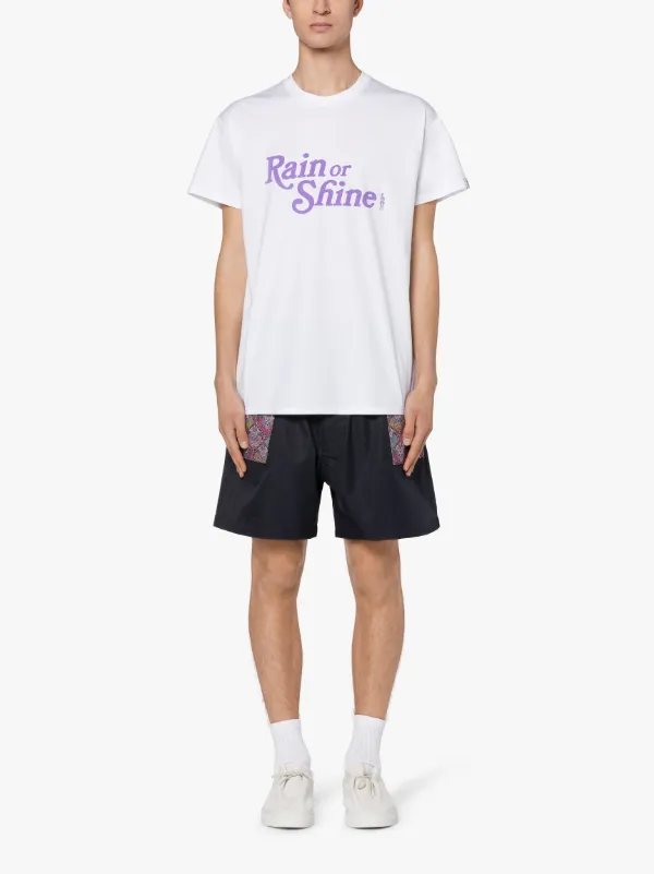 White x Purple Cotton RAIN or SHINE T-shirt