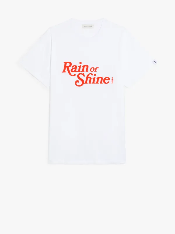 White x Red Cotton RAIN or SHINE T-shirt