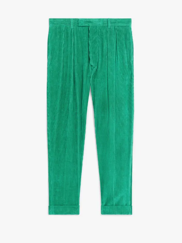 WILDE Aqua Linen & Cotton Corduroy Trousers | GTC-100C