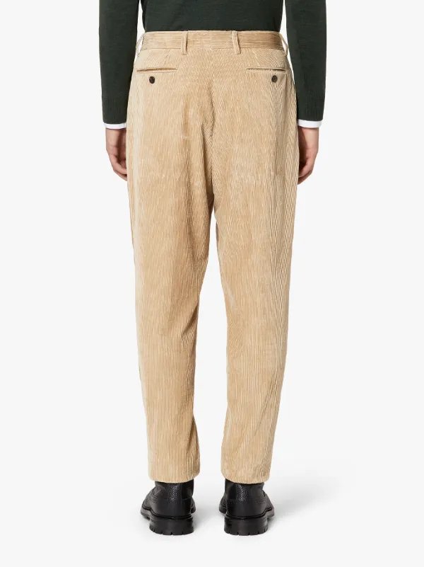 WILDE Beige Linen & Cotton Corduroy Trousers | GTC-100C