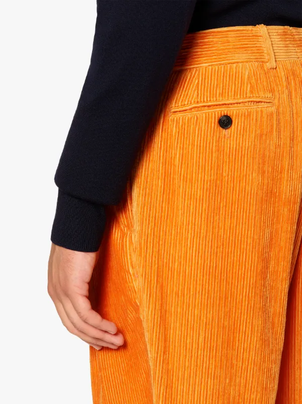 WILDE Orange Linen & Cotton Corduroy Trousers | GTC-100C