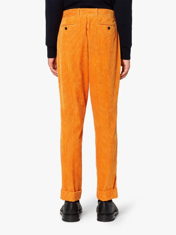 WILDE Orange Linen & Cotton Corduroy Trousers | GTC-100C