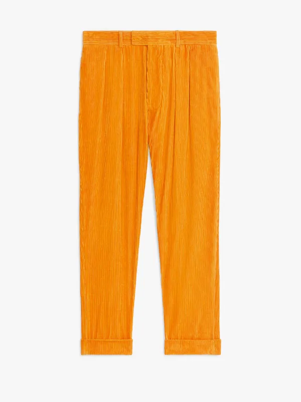 WILDE Orange Linen & Cotton Corduroy Trousers | GTC-100C