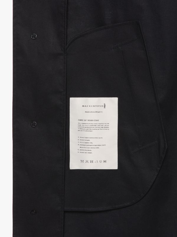 WOLFSON Black RAINTEC Cotton Long Hooded Coat | GMC-110