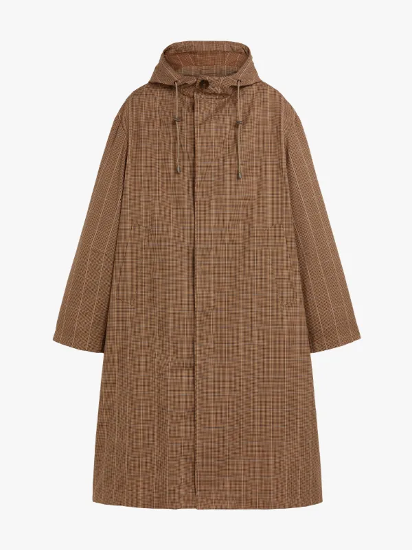 WOLFSON Brown Check Hooded Coat | GMM-219