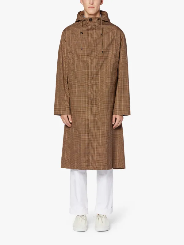 WOLFSON Brown Check Hooded Coat | GMM-219