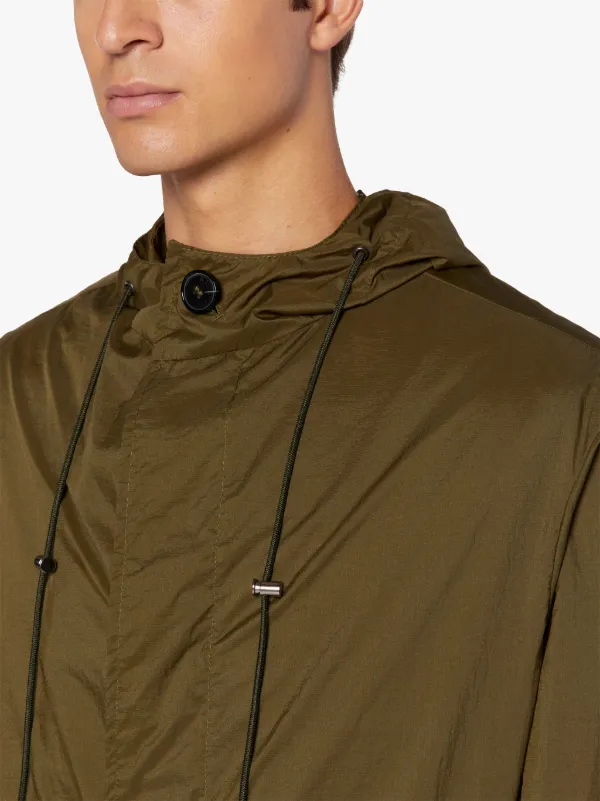 WOLFSON Khaki Nylon Hooded Coat | GMM-219