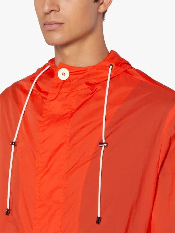 WOLFSON Orange Nylon Hooded Coat | GMM-219