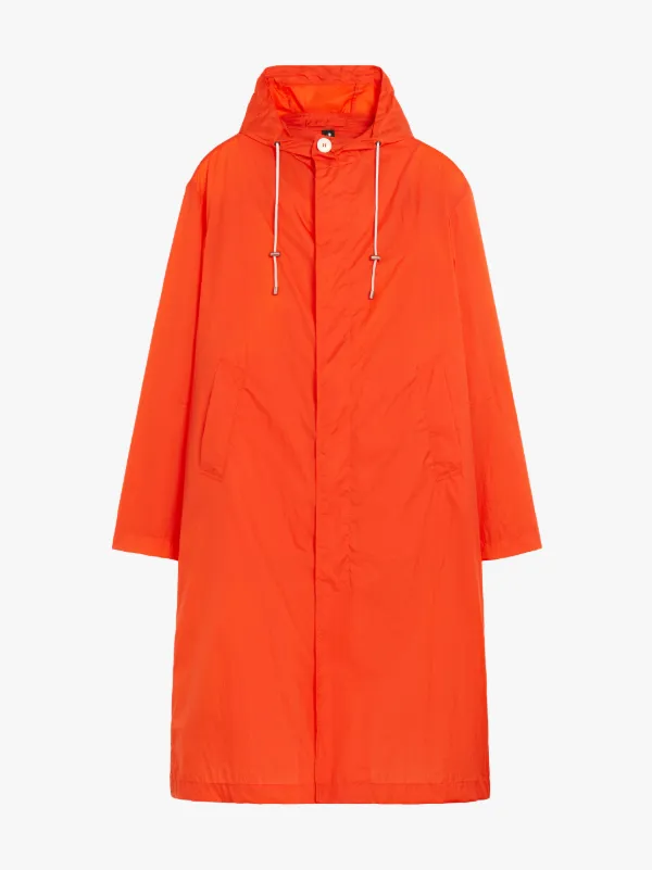 WOLFSON Orange Nylon Hooded Coat | GMM-219