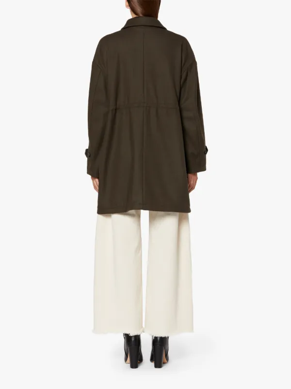 WOODHILL Dark Olive Wool Short Coat | LM-1094