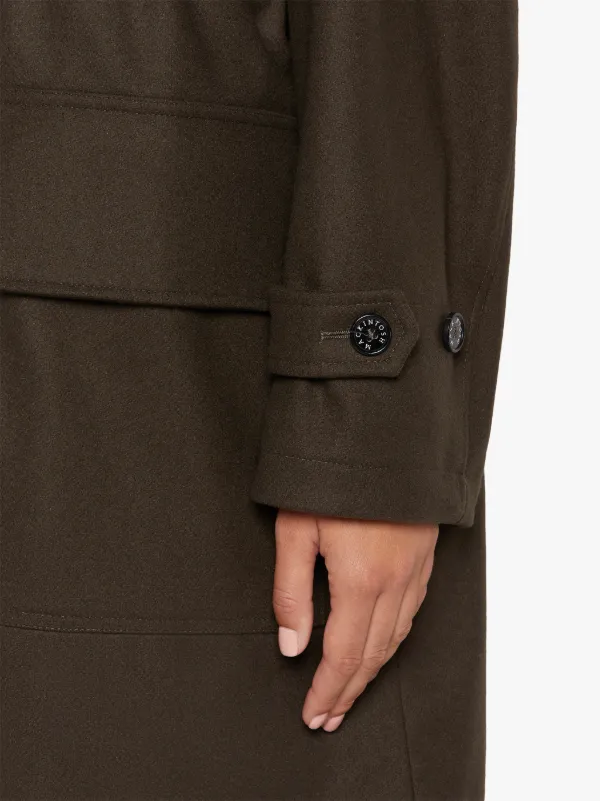 WOODHILL Dark Olive Wool Short Coat | LM-1094