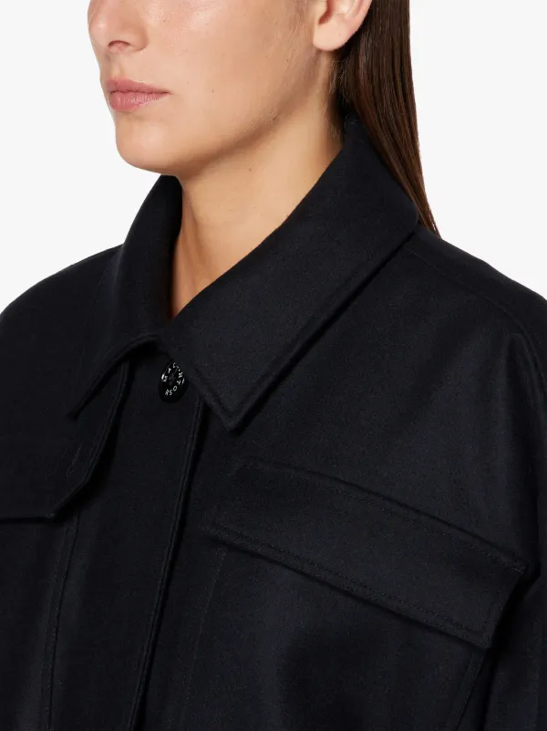 WOODHILL Navy Wool Short Coat | LM-1094