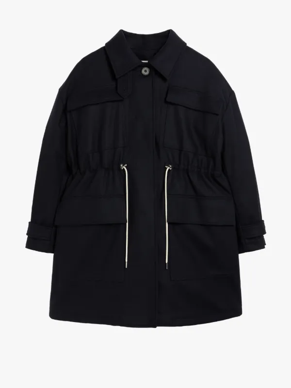 WOODHILL Navy Wool Short Coat | LM-1094