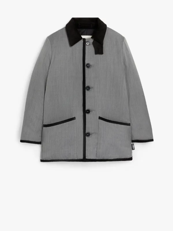 WOOL BRUNEL Light Grey Wool Paddock Jacket | GMC-105