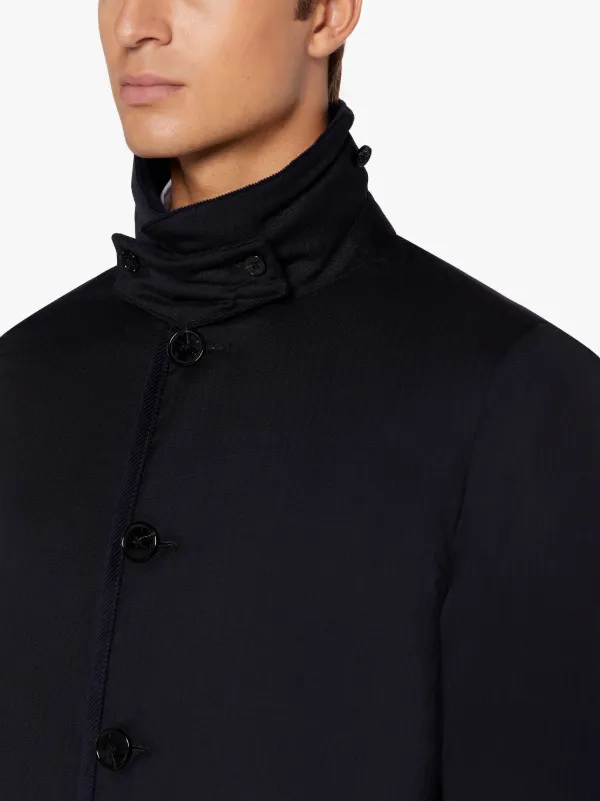 WOOL BRUNEL Navy Nylon Paddock Jacket | GMC-105