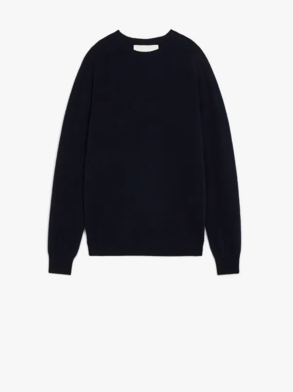 WOOLF Navy Wool & Cashmere Crew Neck Sweater