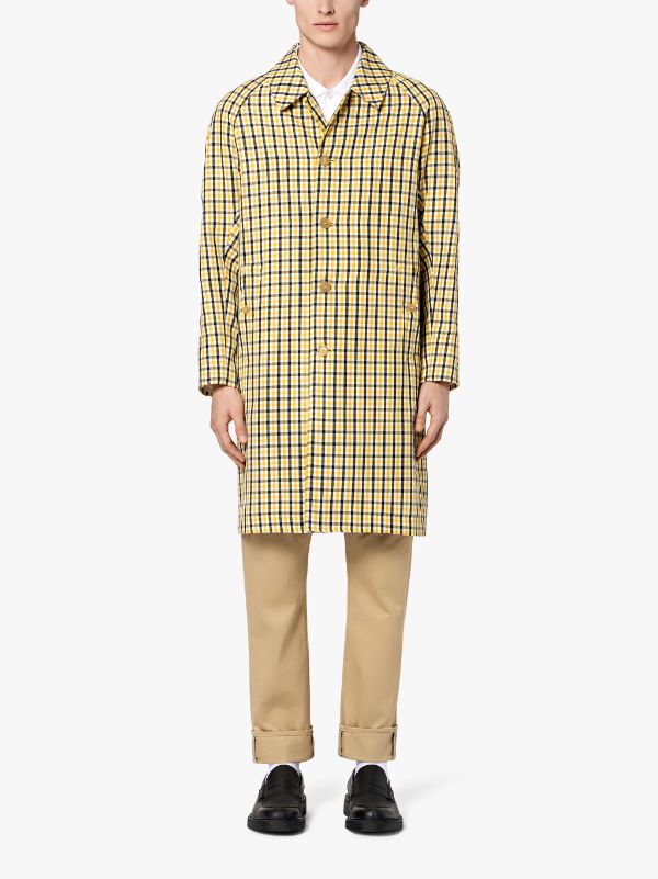 Yellow Check Single Breasted Coat GM-107BS