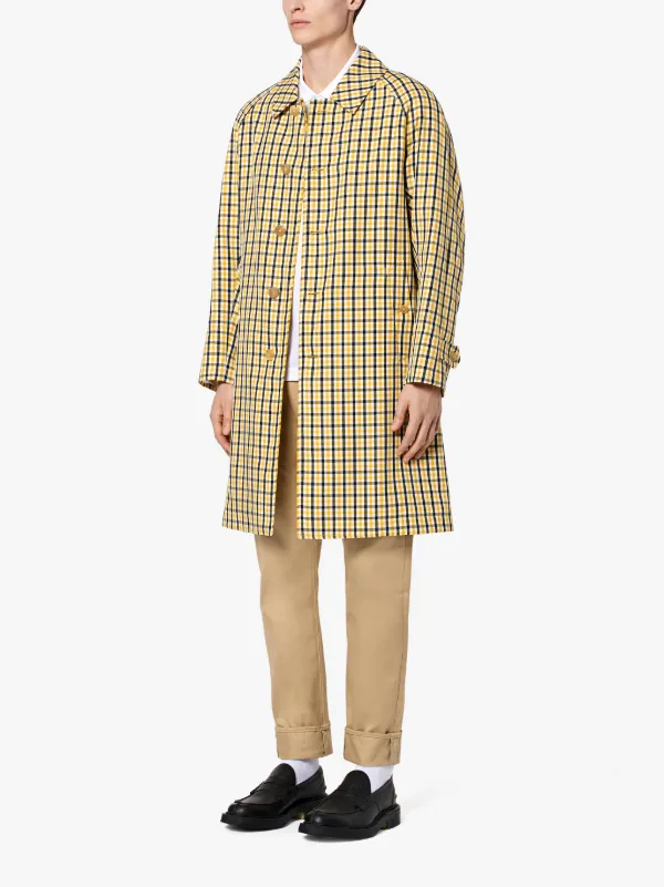 Yellow Check Single Breasted Coat GM-107BS