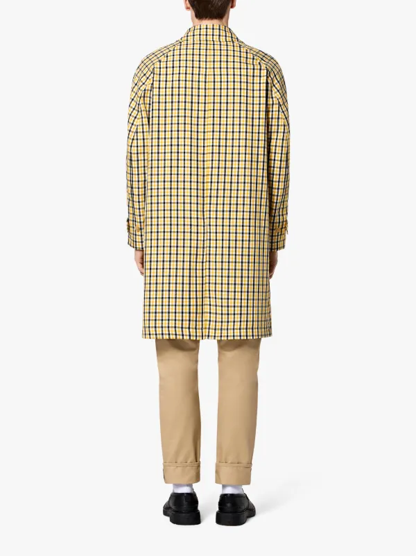 Yellow Check Single Breasted Coat GM-107BS