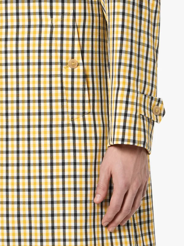 Yellow Check Single Breasted Coat GM-107BS