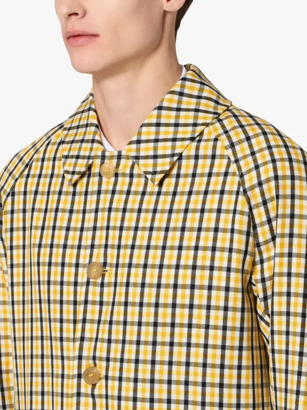 Yellow Check Single Breasted Coat GM-107BS