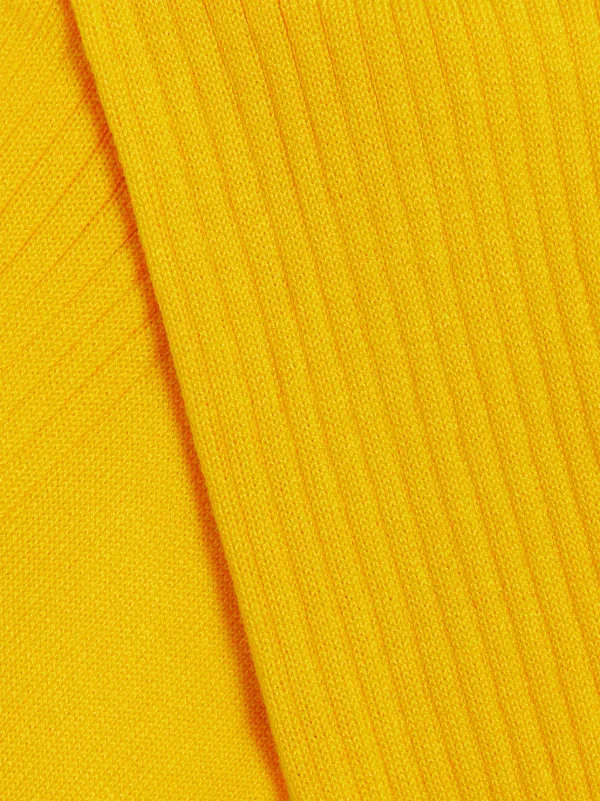 Yellow Cotton Blend Socks