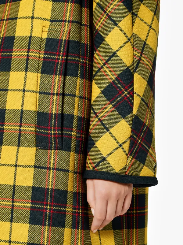 Yellow Tartan Wool & Silk Coat LM-079