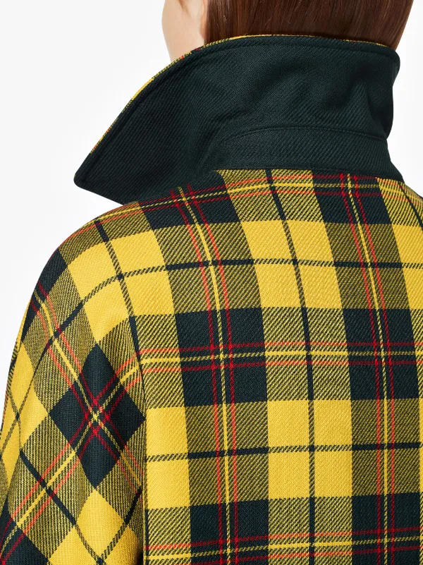 Yellow Tartan Wool & Silk Coat LM-079