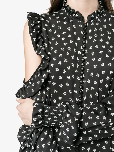 Magda Butrym floral print ruffle asymmetric dress | Browns