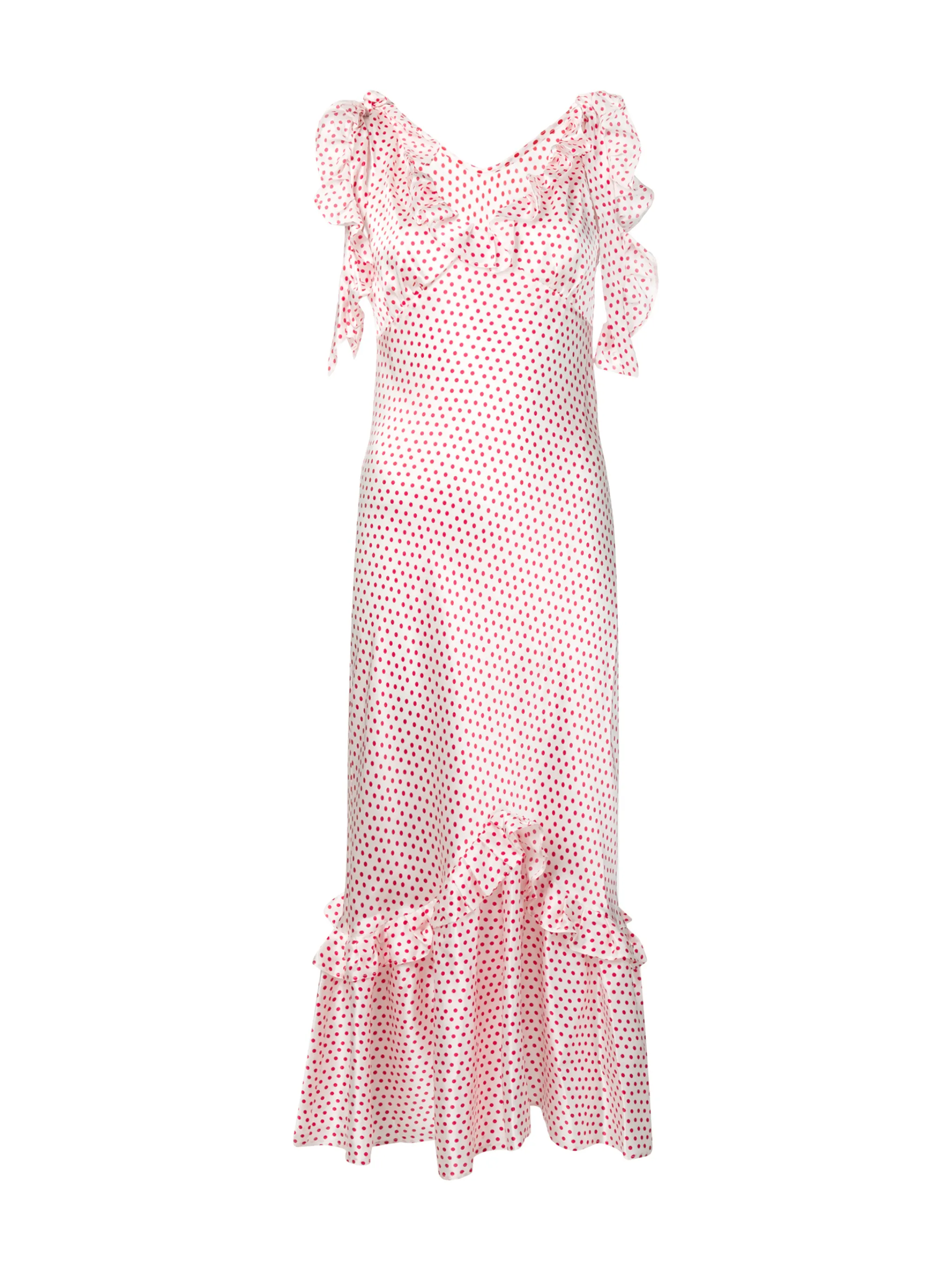 Marilyn Ruffle Polkadot Dress