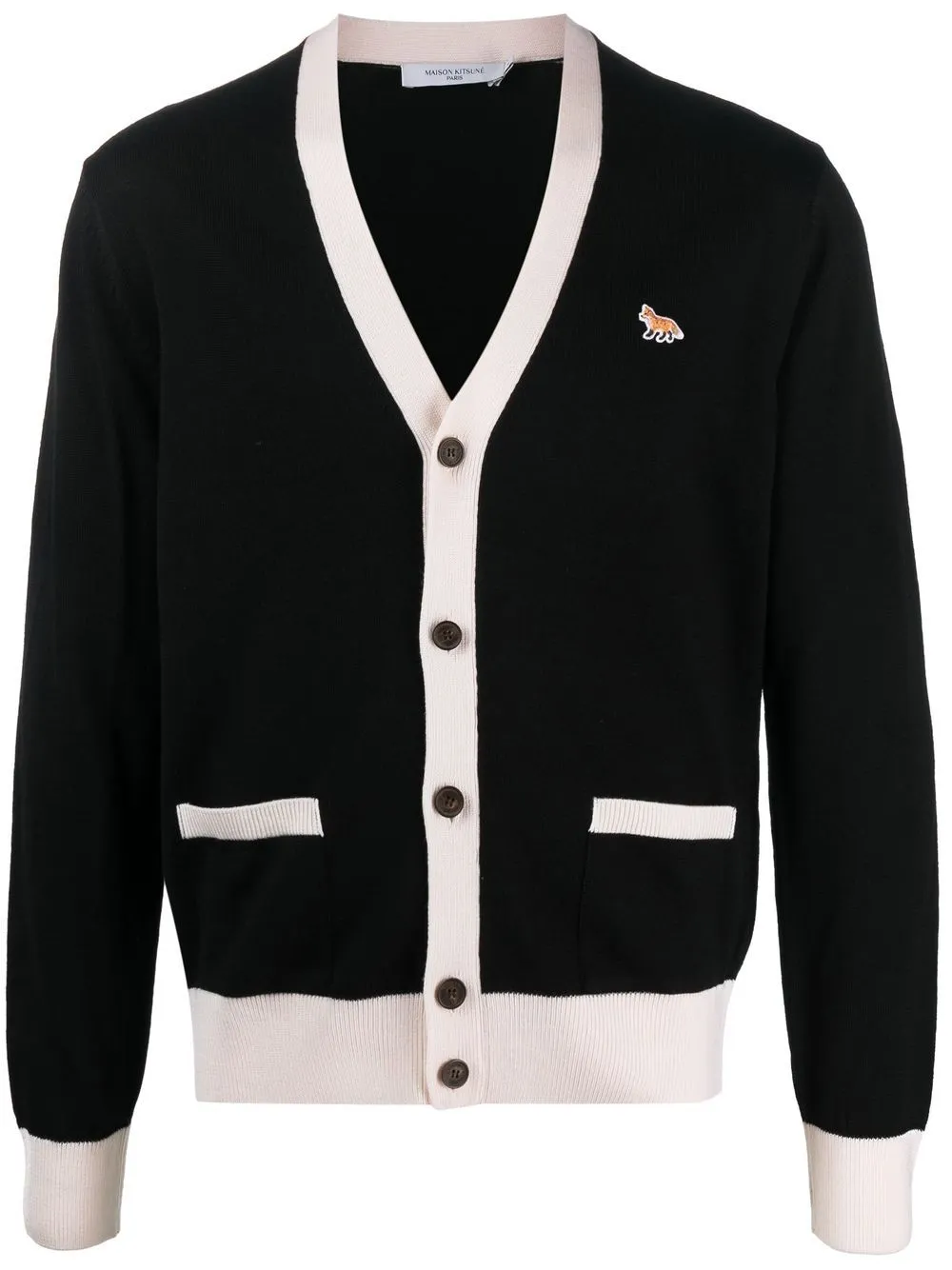 Maison Kitsuné Baby Fox-patch two-tone cardigan | Eraldo.com SH