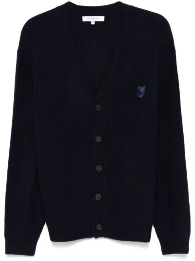 Maison Kitsune Bold Fox Head ribbed cardigan Eraldo KW