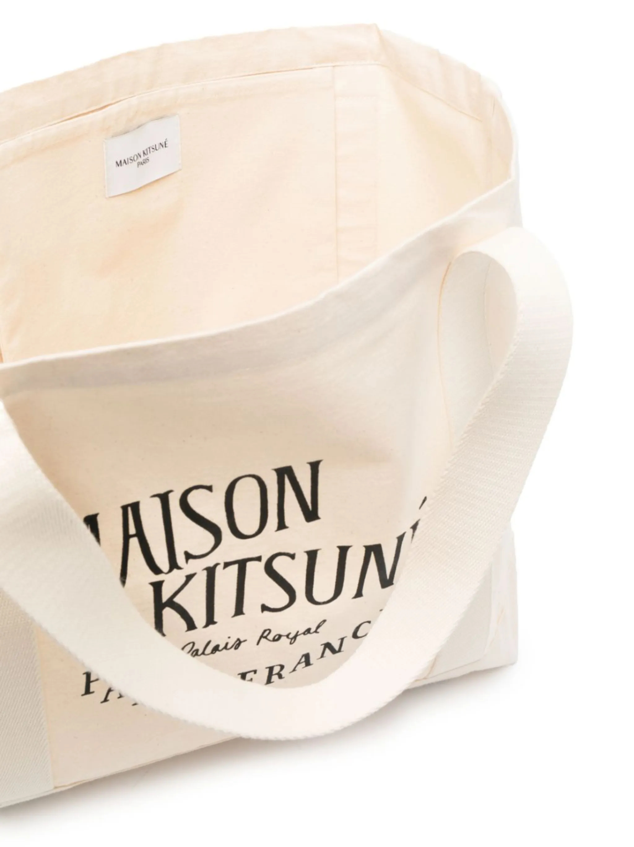 Maison Kitsune logo print canvas tote bag Eraldo HR