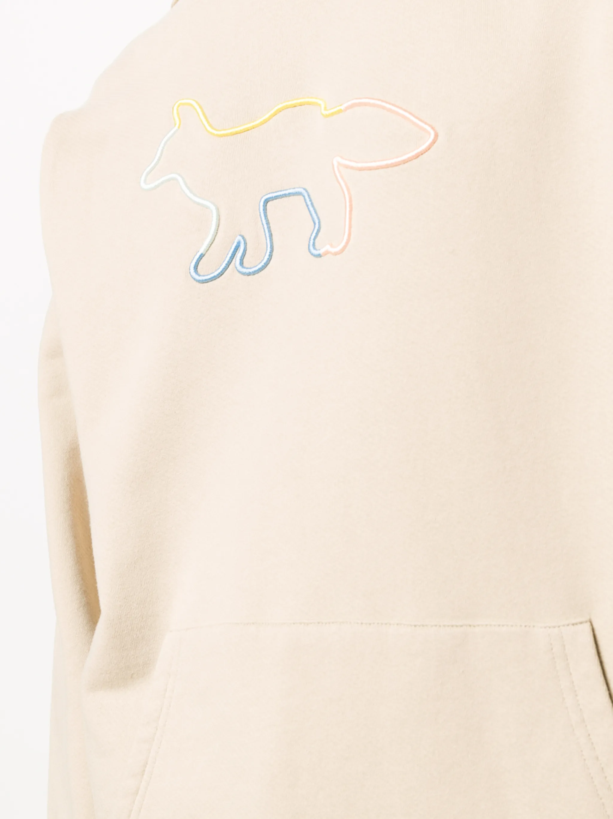 Maison Kitsune Rainbow fox embroidery hoodie Eraldo UK