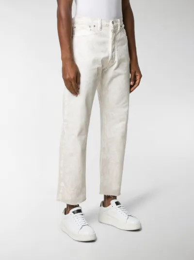 acid wash straight leg jeans