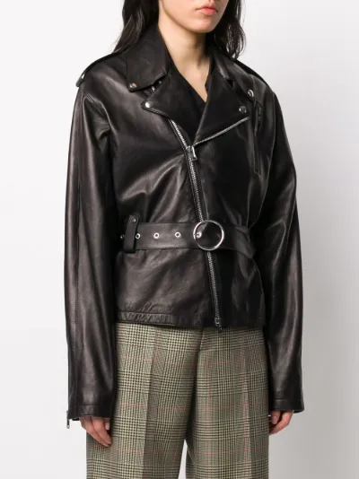 belted biker jacket