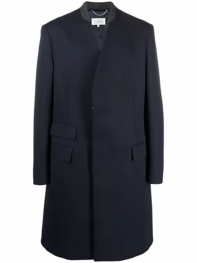 collarless long coat