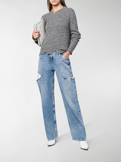 Maison Margiela Cut Out Detail Jeans Blue Cotton Modes