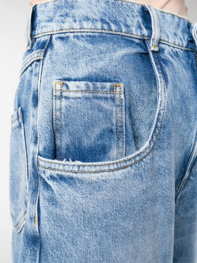 Maison Margiela Cut Out Detail Jeans Blue Cotton Modes