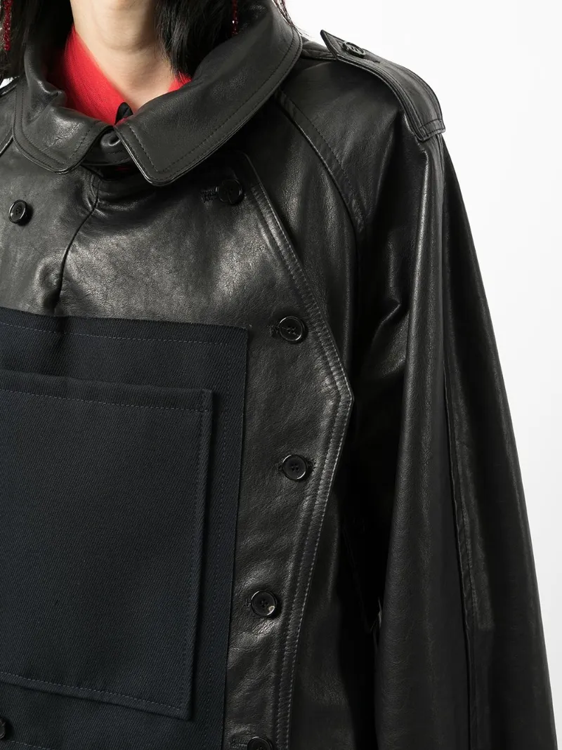 double breasted leather motorcycle jacket