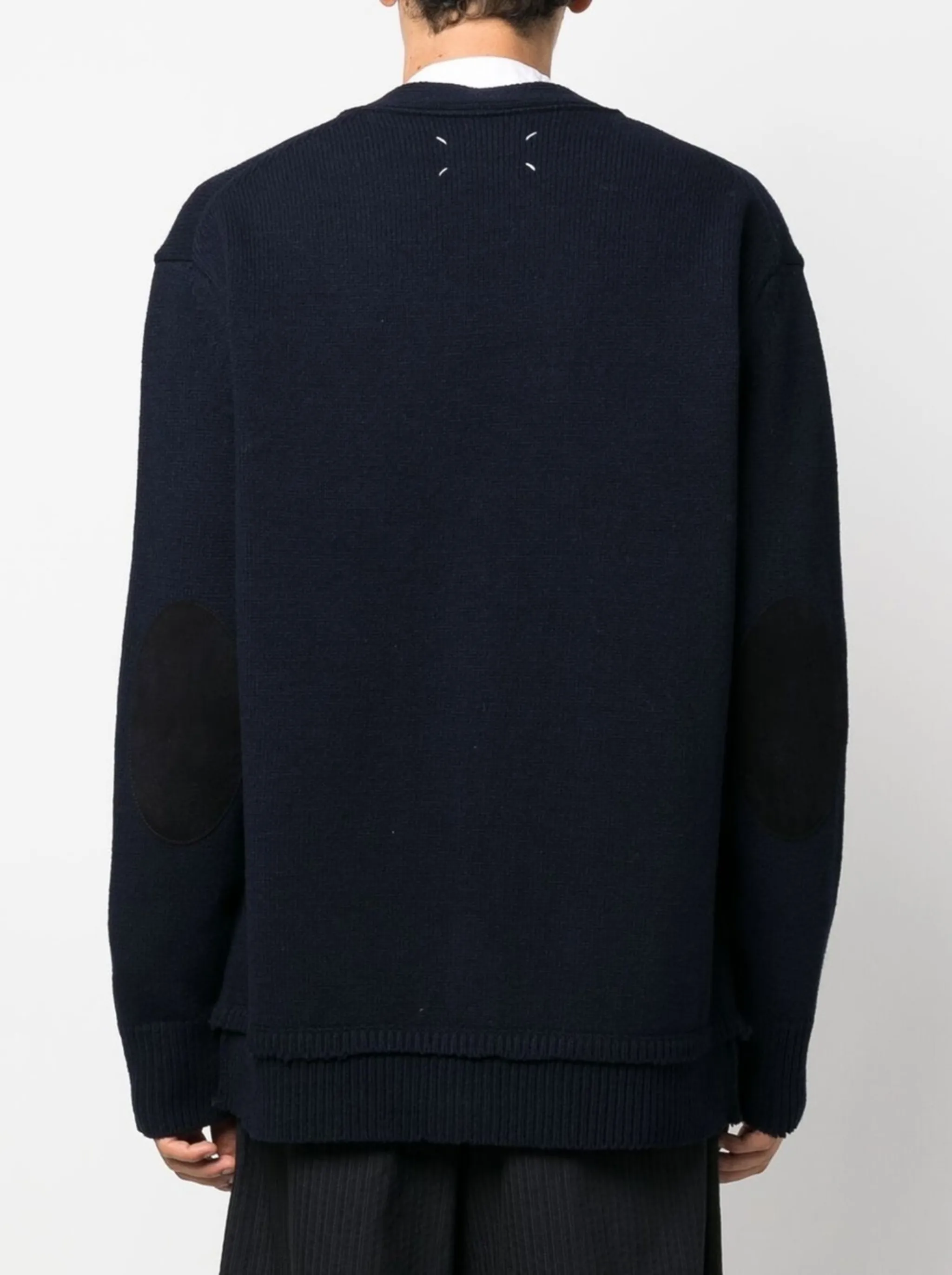 Maison Margiela elbow-patch V-neck cardigan | Eraldo.com FR