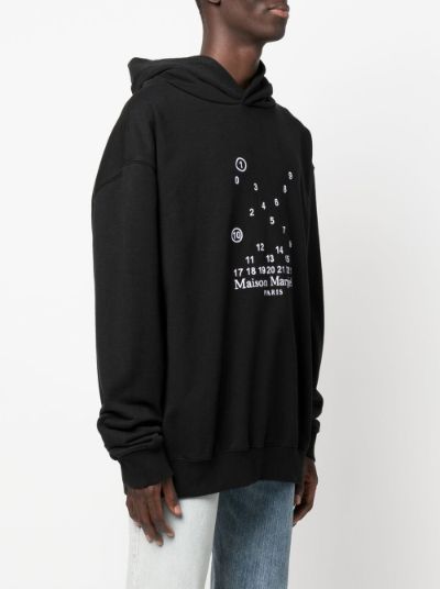 Maison margiela logo discount detailed denim hoodie