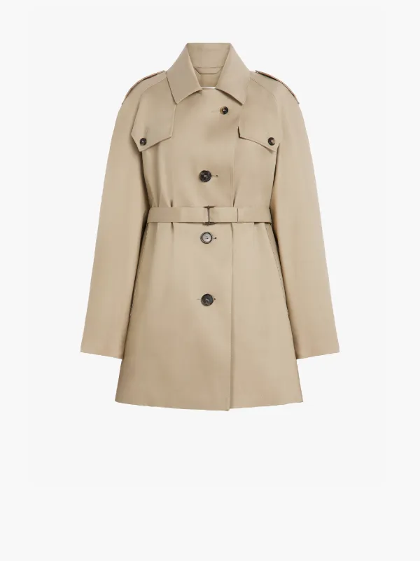 MAISON MARGIELA Beige Bonded Cotton Short Trench Coat