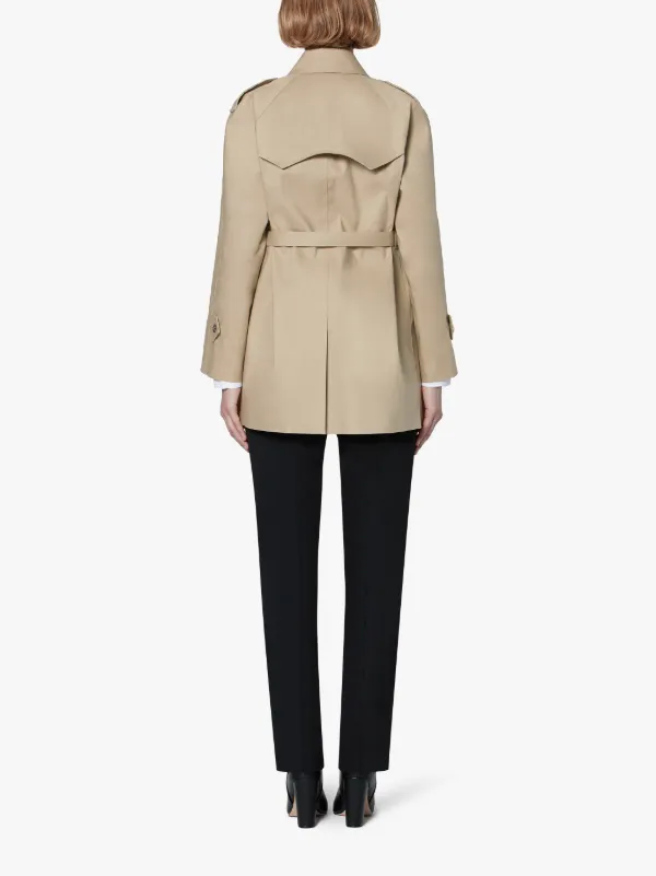 MAISON MARGIELA Fawn Bonded Cotton Short Single-Breasted Trench Coat