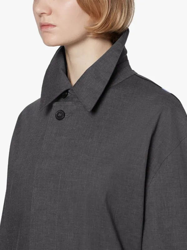 MAISON MARGIELA Grey Bonded Cotton Oversized Coat