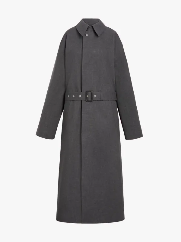 MAISON MARGIELA Grey Bonded Cotton Oversized Coat