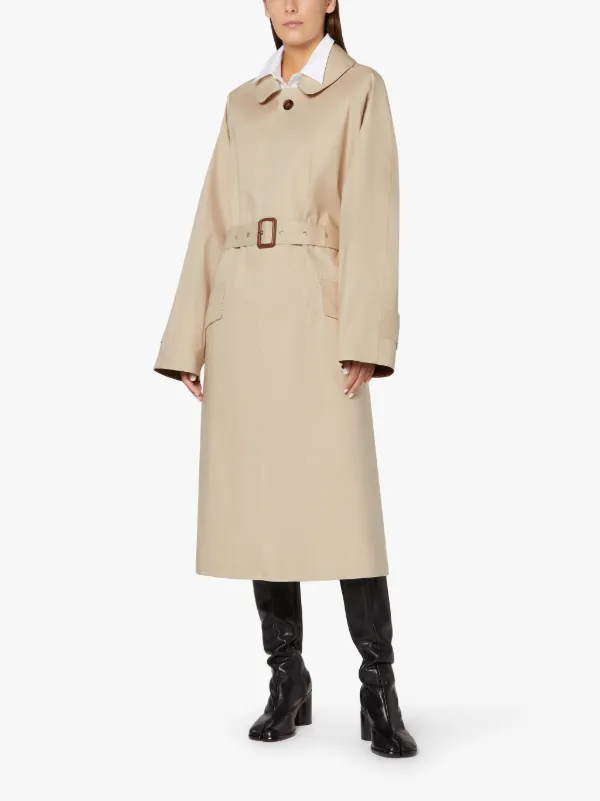 MAISON MARGIELA Putty Bonded Cotton Oversized Iconic Coat | Mackintosh