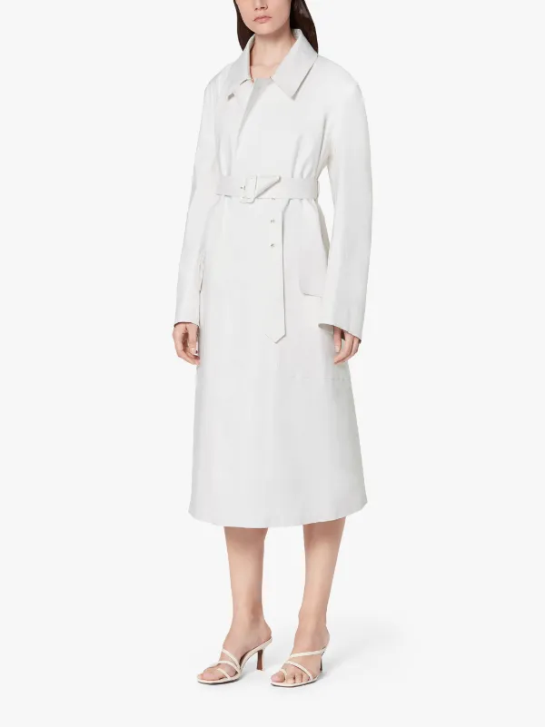 MAISON MARGIELA White Bonded Cotton Oversized Trench Coat